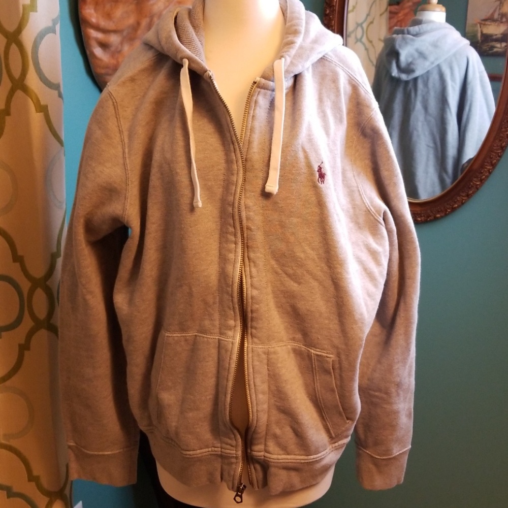 Polo Ralph Lauren gray heavyweight zippered hoodie
